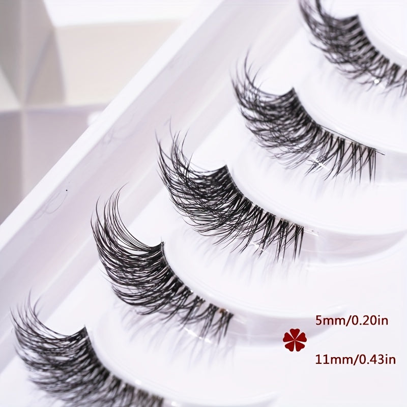 10 Pairs Natural Look Half Lashes Clear Band False Eyelashes