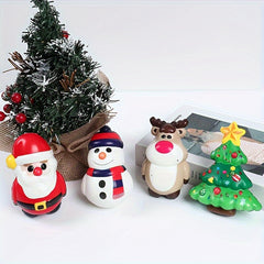 4pcs Christmas Kneading Toys Old Man Elk Stress Relief Toy Christmas Decoration