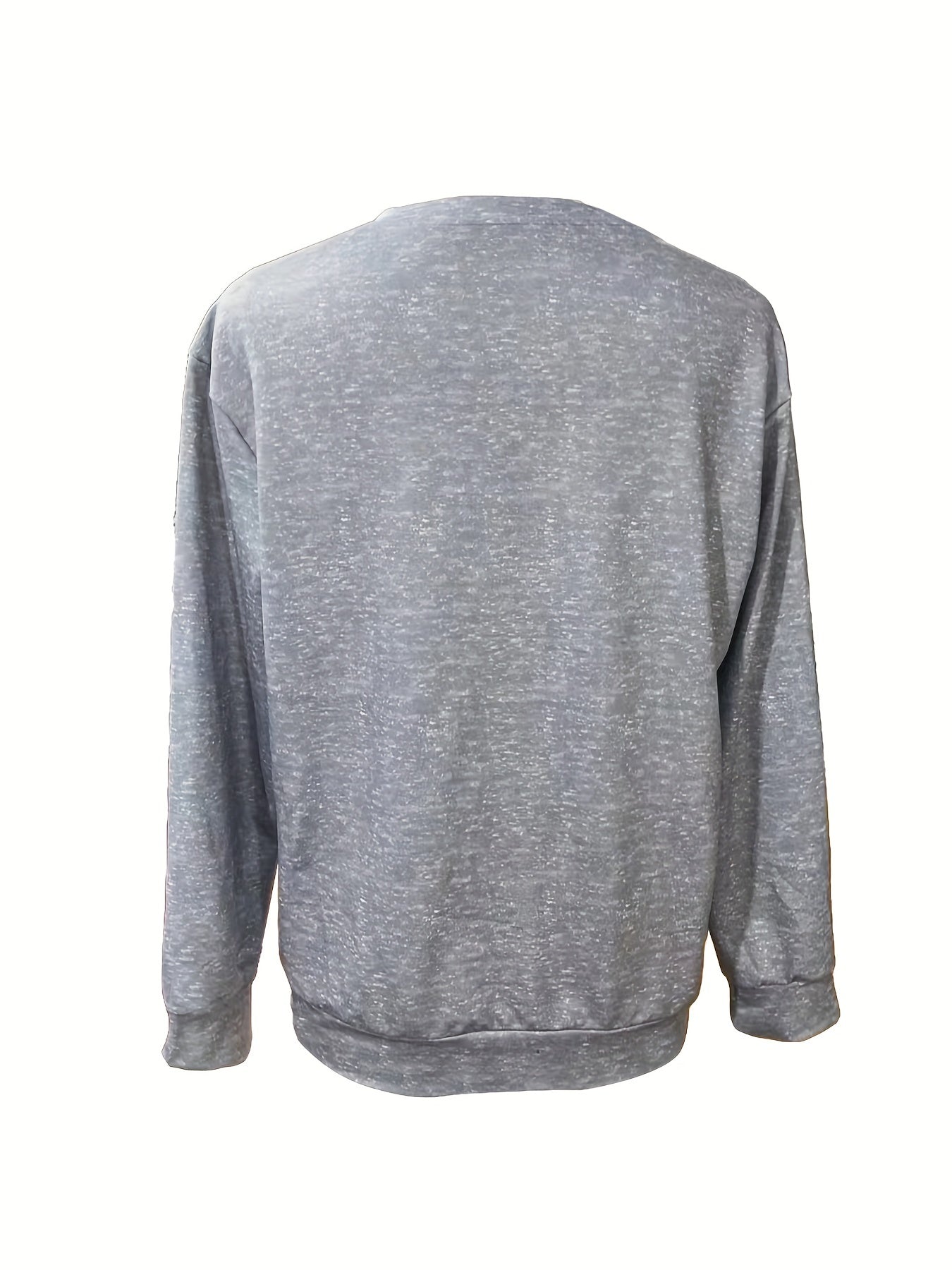 Cat Print Pullover Sweatshirt Crew Neck Fall Winter Women's Clothing