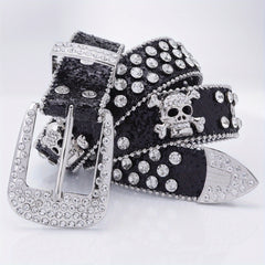 Hip Hop Punk Style Skull Leather Belt