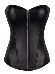 Women's PU Leather Body Shaper Zipper Restraint Waist Abdomen Tight Shape Corset