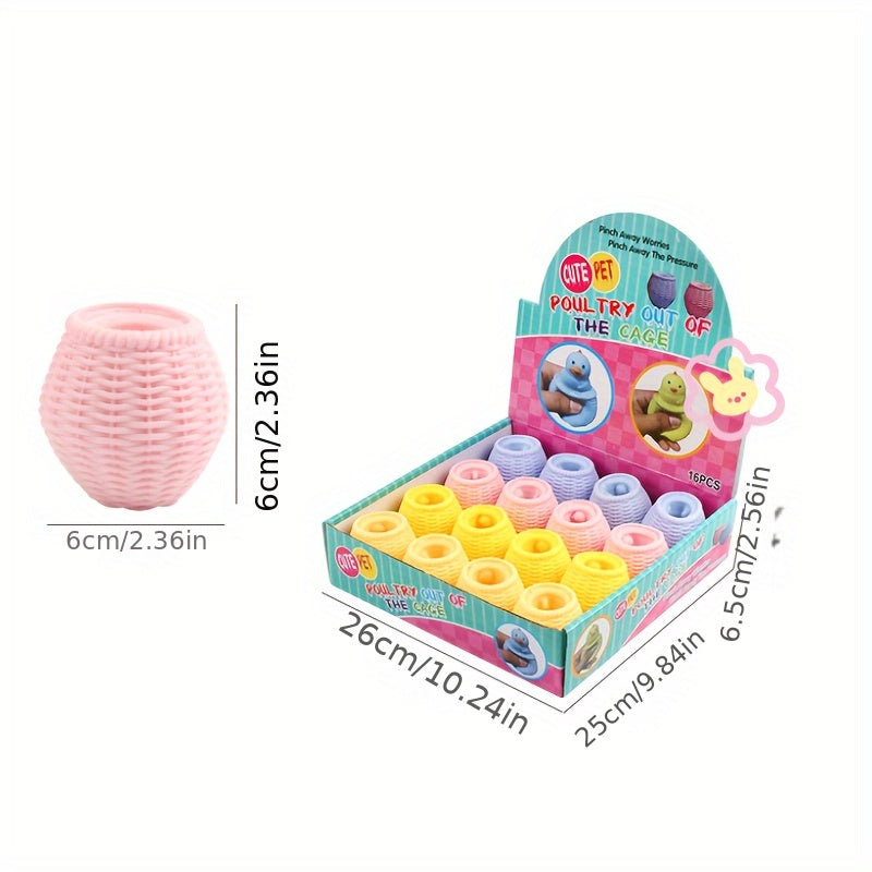 3pcs Chicken Cup Soft Decompressing Toys Funny Squeeze Toys Random