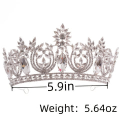Crystal Big Crown Tiara Queen Women Beauty Pageant Prom Crowns Tiaras