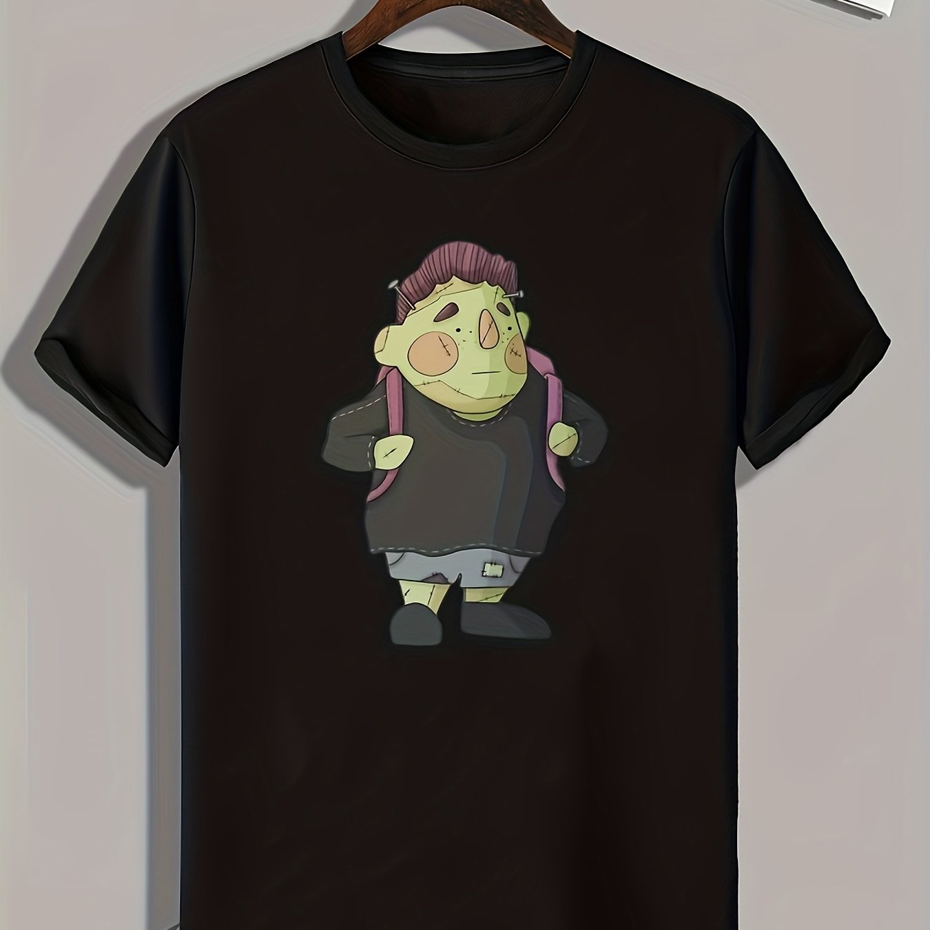 Cartoon Print Men's Graphic T-shirt Casual Tee Summer Clothing