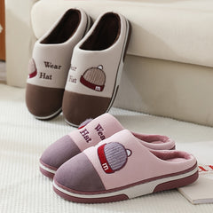 Men's Colorblock Cotton Slippers Cozy Non-slip Indoor Winter Shoes
