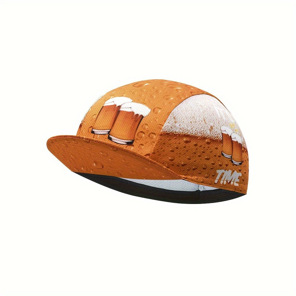 Beer Pattern Retro Cycling Cap Vintage Breathable Bicycle Anti Sweat Cap