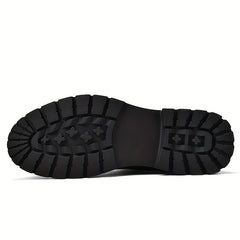 Men's Lace-Up Ankle Boots Padded Collar Casual Walking Shoes