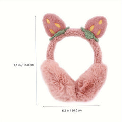 Strawberry Earmuffs Ear Warmers For Winter Soft Plush Headbands