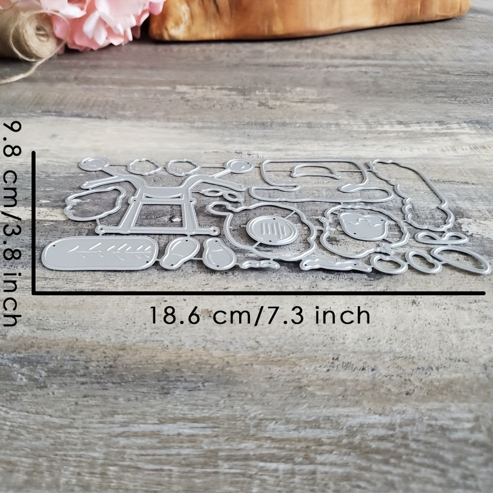 Christmas Santa Claus Motorcycle Metal Cutting Dies for Card Making