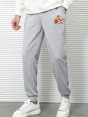 Men's Lion Dance Cartoon Print Drawstrings Sweatpants for Outdoor Sports
