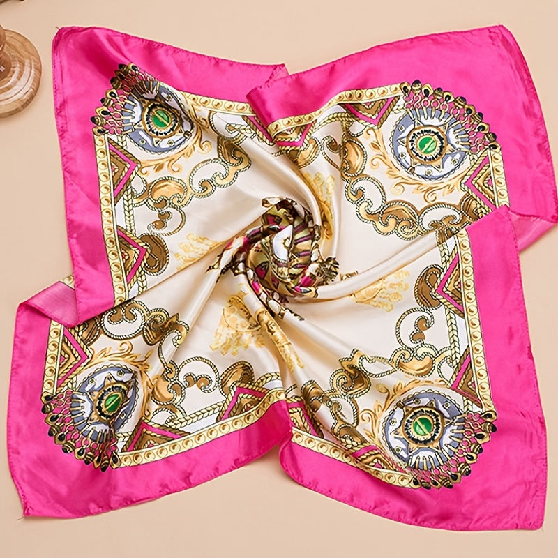 6inches Faux Silk Satin Square Scarf Breathable Silk Scarf