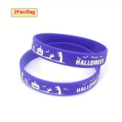 2pcs Halloween Silicone Bracelet Waterproof Rubber Wristband