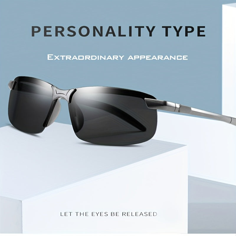 Y2K Rimless Wrap Sunglasses UV400 Outdoor Glasses with Box