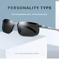 Y2K Rimless Wrap Sunglasses UV400 Outdoor Glasses with Box