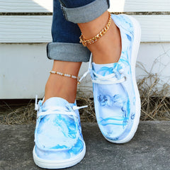Women's Tie Dye Boat Shoes Lightweight Lace Up Sneakers