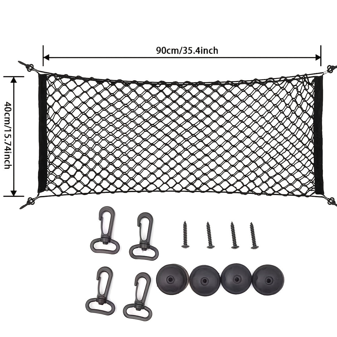 Truck Bed Cargo Net Elastic Storage 12 Mounting Accessories Mesh Pouch