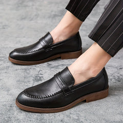 Men's Stitch Detail Loafer Shoes Comfy Non slip Slip On Shoes