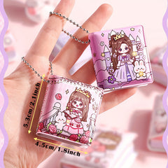 2pcs Mini Pendant Hand Account Book Blank Pages 40 Stickers