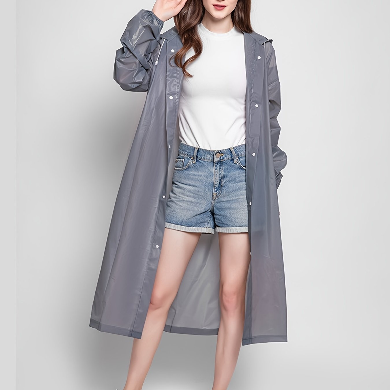 Waterproof Unisex Rain Poncho with Hood for Adults - Reusable