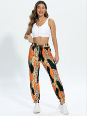 Graphic Print Sports Sweatpants Jogging Pants Drawstring Elastic Waist