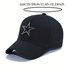 Iron Label Pentagram Baseball Cap Solid Hip Hop Sun Hat Unisex Dad Hats