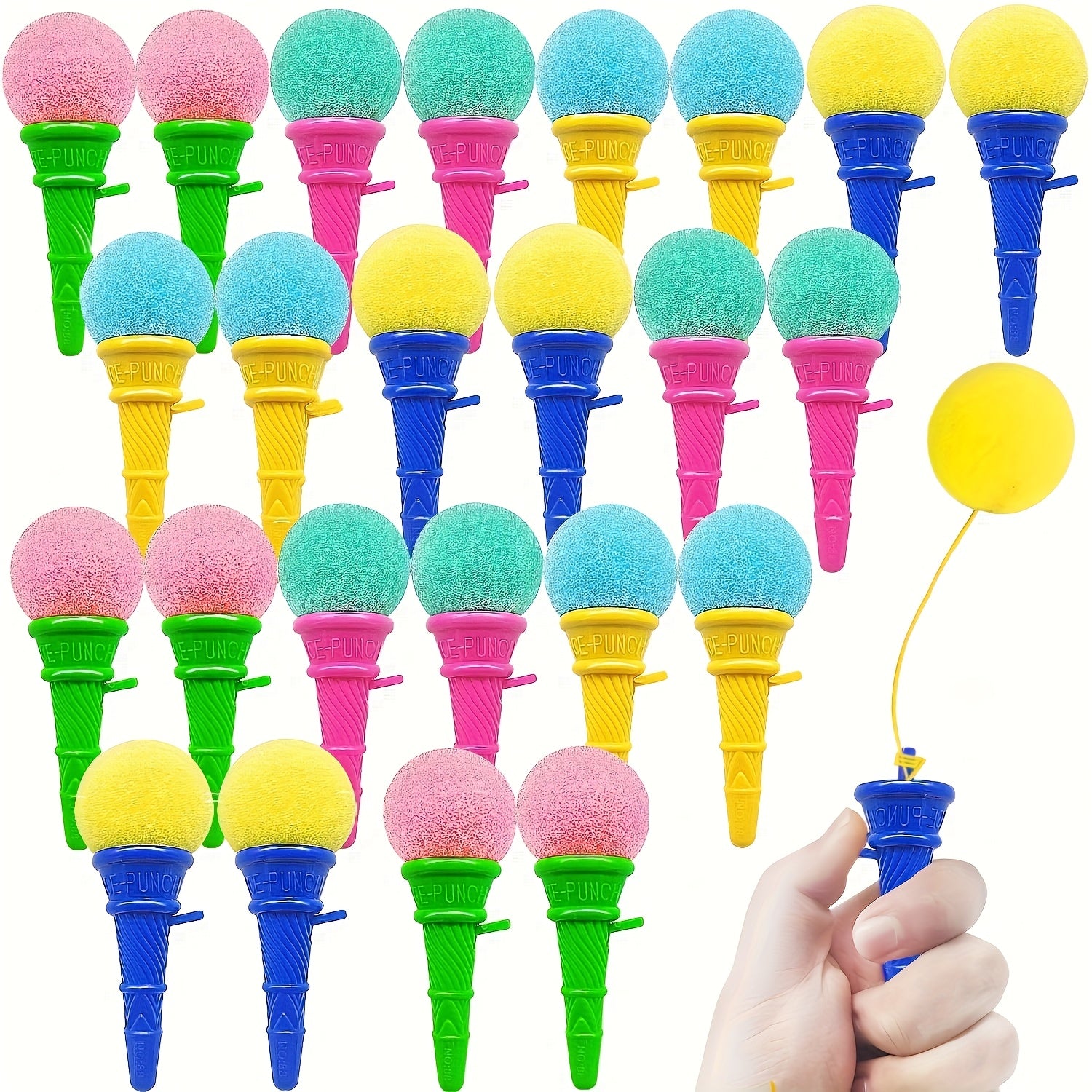 16pcs Ice Cream Slingshot Toys Prank Toys Sponge Balls for Kids