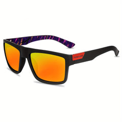 Men's Square Frame Sports Sunglasses UV Protection with Zipper Case