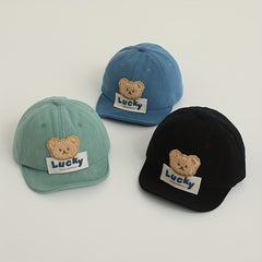 Children's Sunshade Baseball Cap with Funny Bear for Autumn/Winter
