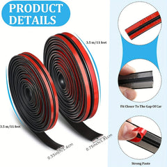 2pcs Car Windshield Strips T-Shaped Sealing Rain Strips