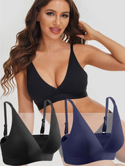 2pcs Wireless Padded Bras Stretch Comfy Breathable Women's Lingerie