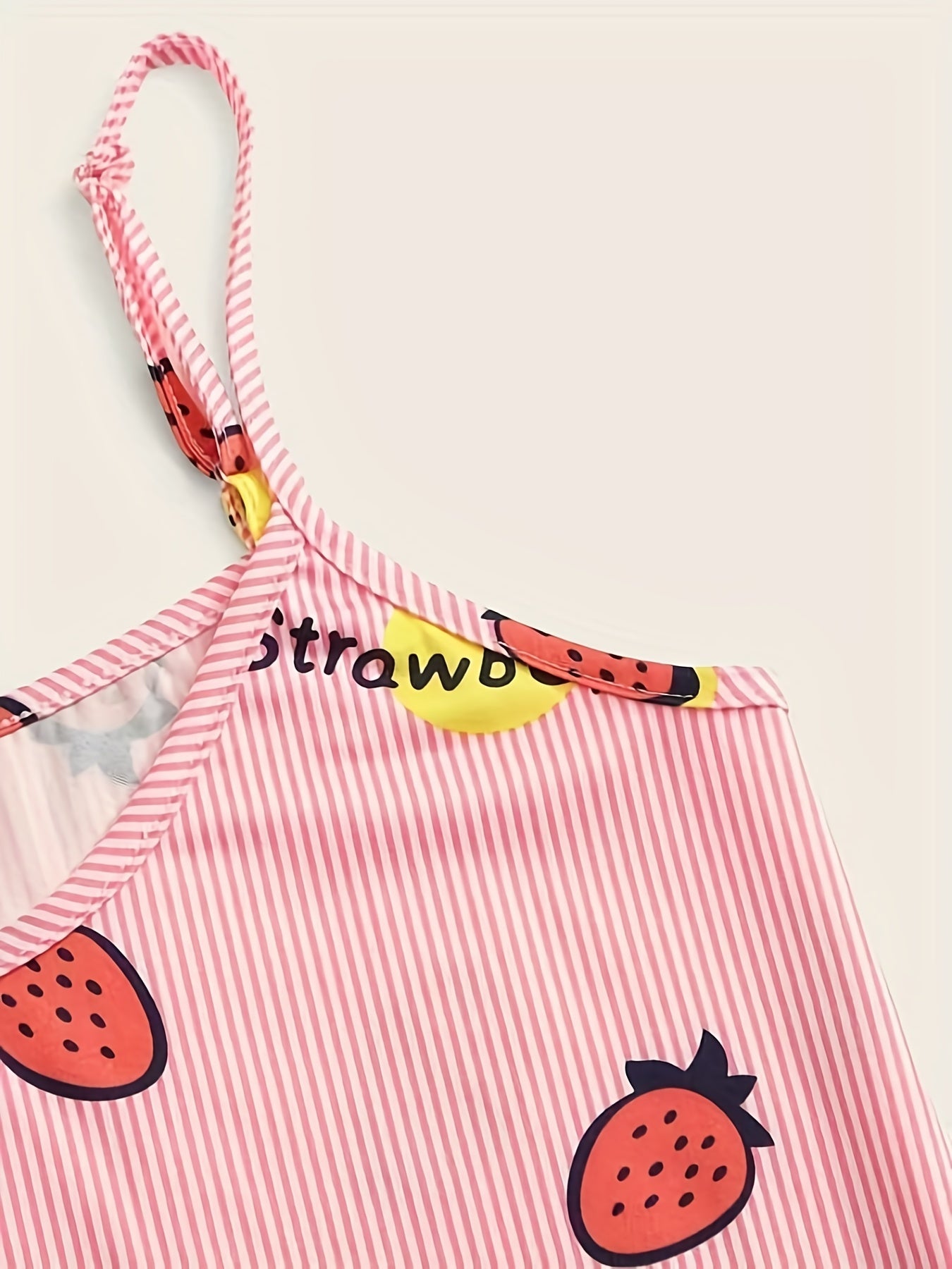 Strawberry & Stripe Print Pajama Set
