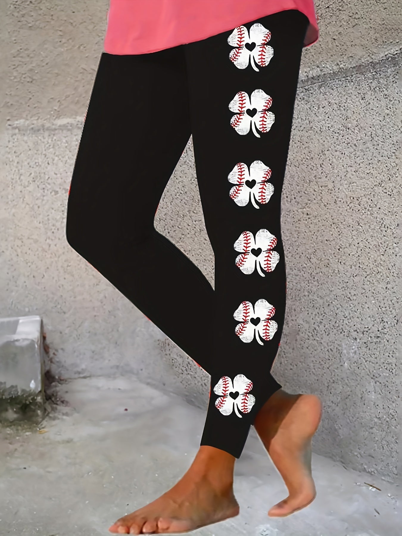 High Waist Dog Paw Print Yoga Leggings Slim Fitted Sports Pants for Women