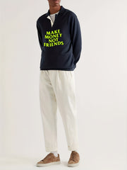 Pattern Polo Sweater Men's Casual Warm Mid Stretch V Neck Pullover Sweater