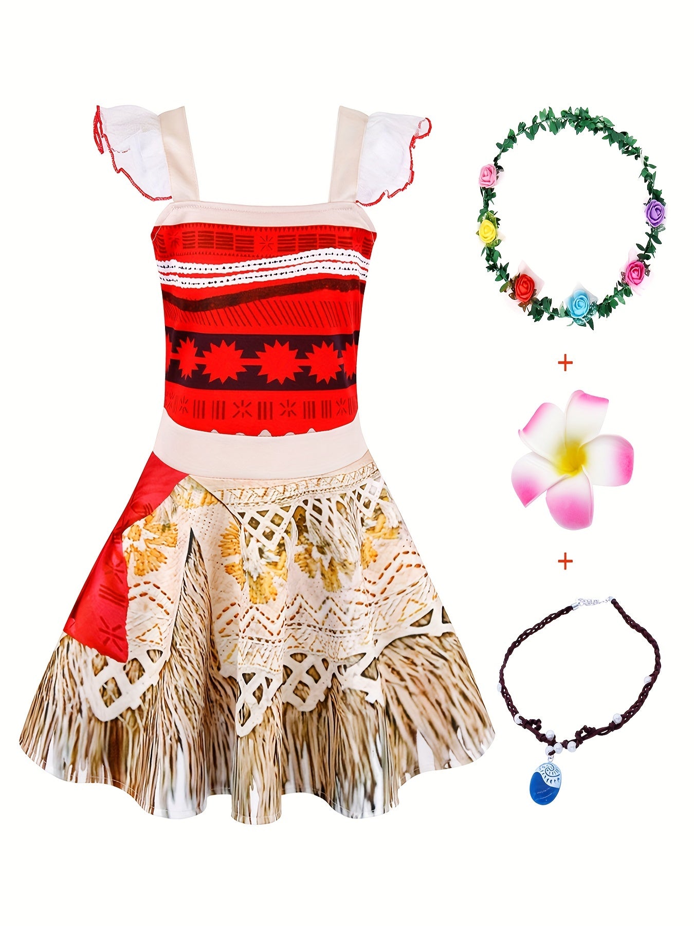 Girls Halloween Princess Costume Lace Sleeve Strappy Fancy Dress