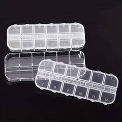 12 Grids Transparent Plastic Storage Box Nail Art Jewelry Pill Beads Organizer