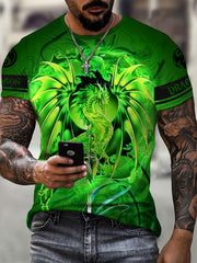 Dragon Print Men's Short Sleeve T-shirt Graphic Tee Men's Summer Clothes