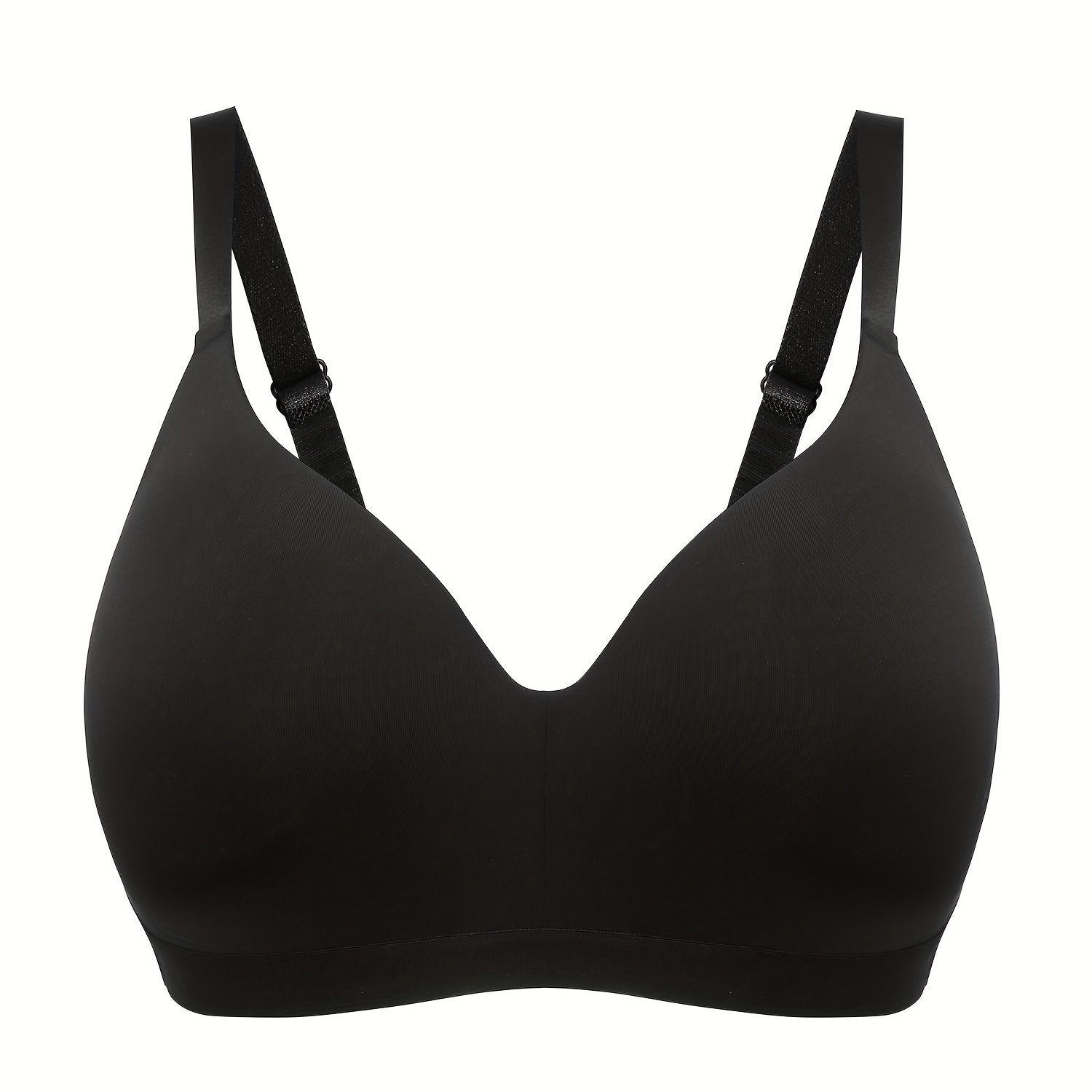 Women's Plus Size Wireless Padded T-shirt Bra - Adjustable Strap