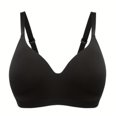 Women's Plus Size Wireless Padded T-shirt Bra - Adjustable Strap