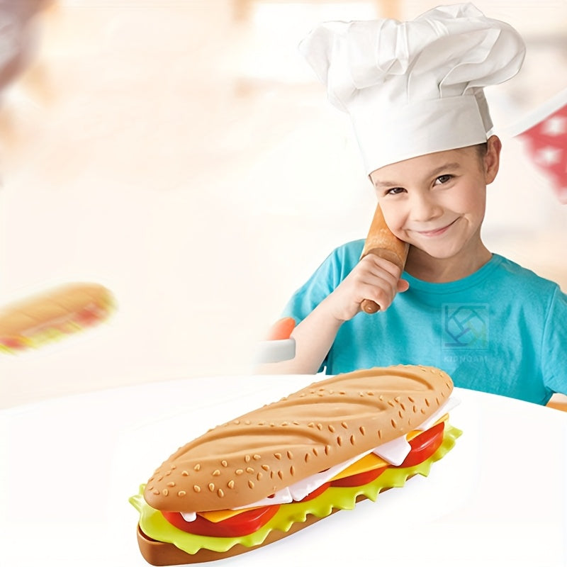 6pcs Hamburger Assembly Set Toy Kitchen Play House Simulation