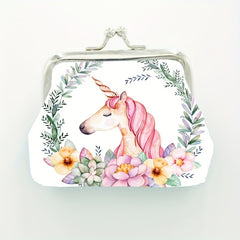 Cartoon Unicorn Graphic Coin Purse Wallet Portable Bag for Girls