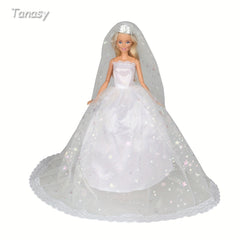Doll Dresses Wedding Dresses With Crown Veil Party Skirts