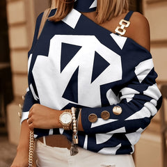 Off Shoulder Halter Neck Long Sleeve Sweatshirt