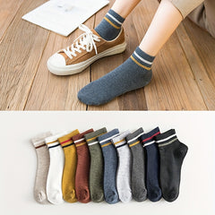 10 Pairs Kids Striped Ankle Socks
