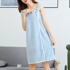 Bowknot Coral Velvet Bath Skirt Adults Wearable Bath Towel