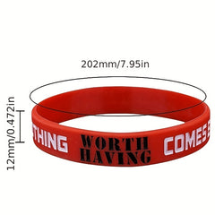 Inspirational Quote Bracelet Silicone Wristband Sporty Style