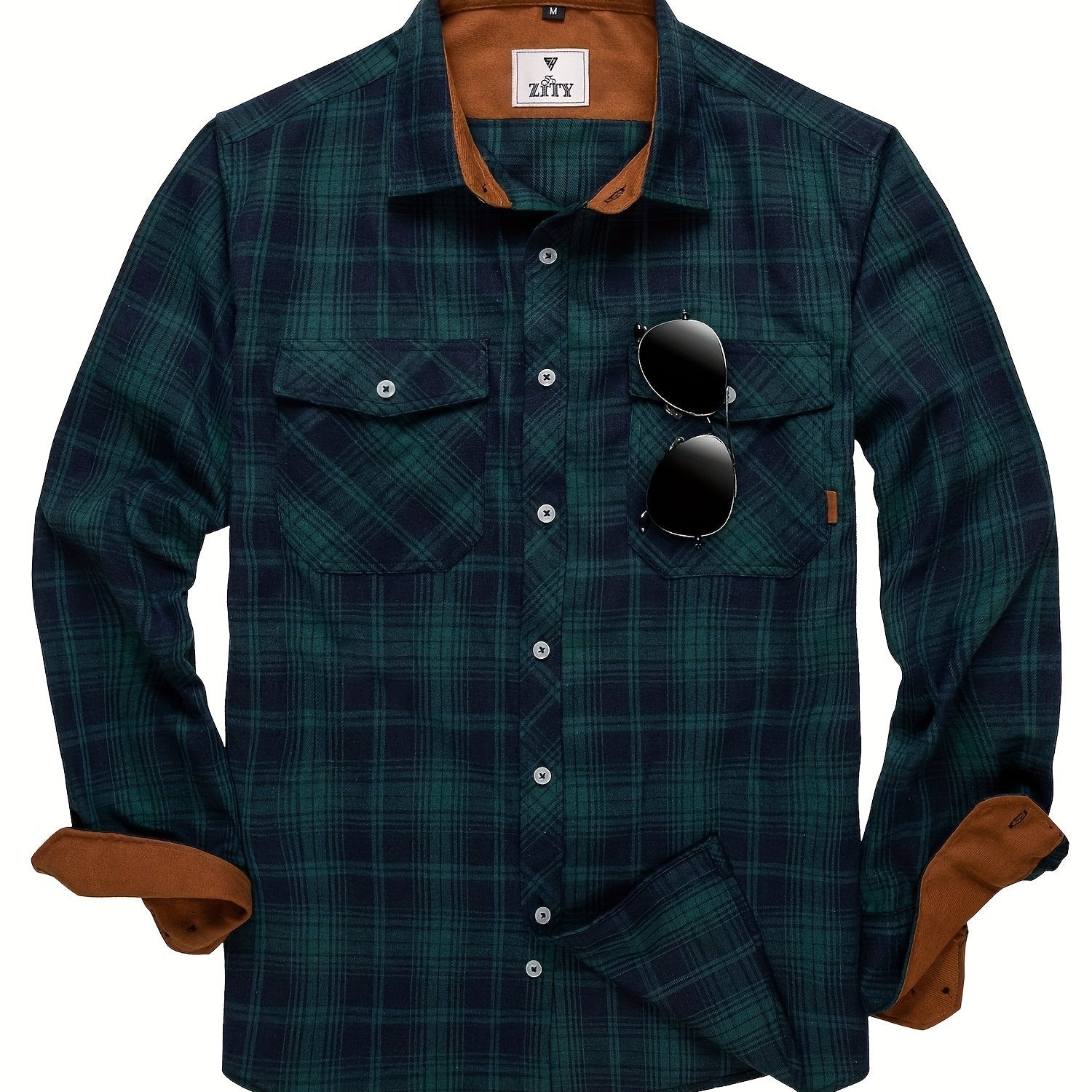 Men's Flannel Plaid Shirt Retro Button Down Long Sleeve
