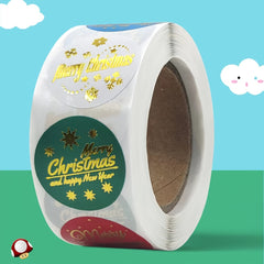 500pcs Christmas Gift Sealing Stickers Bronzing Stickers