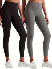 2Pcs High Stretch Slim Fit Yoga Leggings Womens Activewear