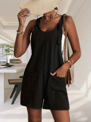Casual Patched Pockets Romper Jumpsuit for Women