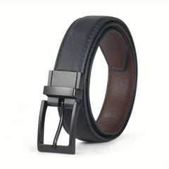Classic PU Leather Double Sided Adjustable Waist Belt for Boys